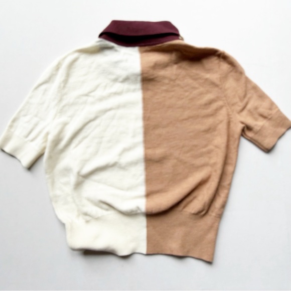 STAUD Sweater Acorn Cotton Wool Blend Colorblock retro vintage - Picture 2 of 4